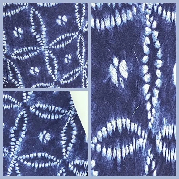 Vintage Y2K 100% Silk Blue Asymmetrical Midi Skirt Fairy Grunge Boho M/L Tie Dye - Picture 9 of 9